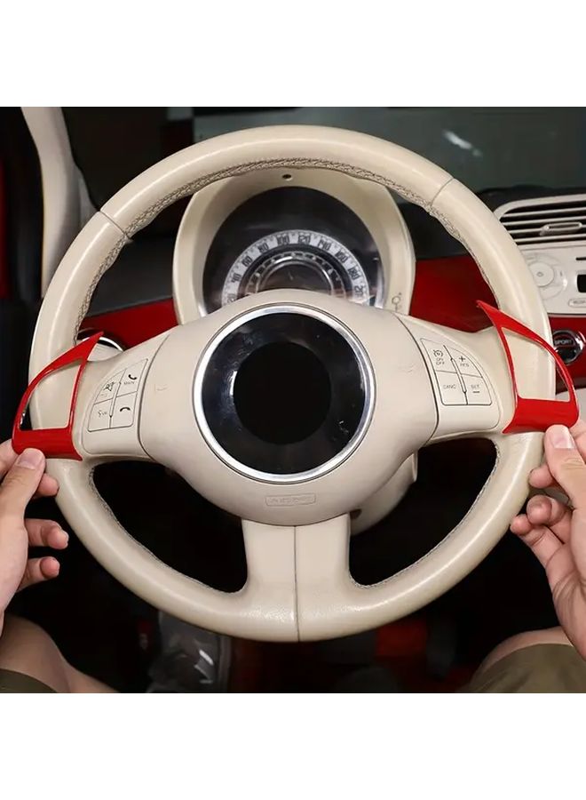 Carbon Fiber Pattern Steering Wheel Button Frame For Fiat 500 2010 2015 Custom Fit Interior Decoration - Image 5